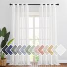 Cortinas NICETOWN White Linen Sheer 229x229cm para quarto