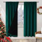 Cortinas Opacas BGment Verde Navidad 213 cm 2 Paneles
