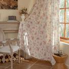 Cortinas OYX Pink Boho Floral 214 cm x 213 cm Rod Pocket 2 painéis