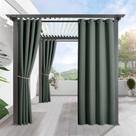 Cortinas para Exterior RYB HOME Impermeables Opacas Verde Oscuro 52x213 cm
