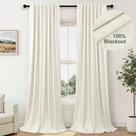 Cortinas Pitalk 100% Blackout Linen Look 250 g/m2 254 x 254 cm, 2 unidades Cortinas Pitalk 100% Blackout Linen Look 250 g/m2 254 x 254 cm, 2 unidades