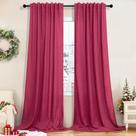 Cortinas Pitalk 52x213 cm, linho semitransparente, aba traseira, 2 painéis
