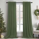 Cortinas Pitalk Christmas Olive Green Linen 2 painéis 270cm