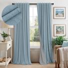 Cortinas Pitalk Light Blue Blackout, 244 cm de comprimento, linho sintético