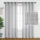 Cortinas Pitalk Light Grey Linen 214 cm de comprimento 2 painéis 84L
