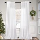Cortinas Pitalk, linho branco, 108 cm de comprimento, sala de estar, 2 painéis