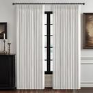 Cortinas plissadas, cortinas, bege, branco, linho transparente, 180x213 cm, 2 painéis