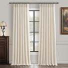 Cortinas plissadas, cortinas extra longas, 300 cm, sala de estar, marfim