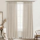 Cortinas plissadas, cortinas, linho, 2 painéis, 240 x 245 cm, creme