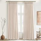 Cortinas plissadas de linho de 260 cm de comprimento para janelas de 250 a 260 cm