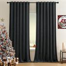 Cortinas pretas Timeper 100% poliéster de 96 polegadas de comprimento cortinas opacas para quarto, design de aba traseira com bolso de haste, cortina com isolamento térmico, proteção de privacidade para sala de estudo/loft/apartamento, 52 L x 96 L, 2 painéis Cortinas pretas Timeper 100% poliéster de 96 polegadas de comprimento cortinas opacas para quarto, design de aba traseira com bolso de haste, cortina com isolamento térmico, proteção de privacidade para sala de estudo/loft/apartamento, 52 L x 96 L, 2 painéis