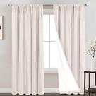 Cortinas PrinceDeco 100% Blackout Linen 240x240cm Ivory 2 painéis