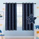 Cortinas PrinceDeco Blackout Glow Star 132x137 cm Azul Marinho