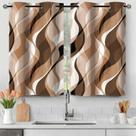 Cortinas Ruelvth Brown Kitchen Blackout 66x91cm 2 painéis