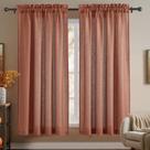 Cortinas RYB HOME 160x160 cm Mezcla de Lino Filtrado de Luz Terracota
