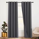 Cortinas RYB HOME 3 em 1 à prova de som Blackout Thermal Grey 132x260cm