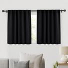 Cortinas RYB HOME Blackout com isolamento térmico pretas curtas 42x36cm Cortinas RYB HOME Blackout com isolamento térmico pretas curtas 42x36cm