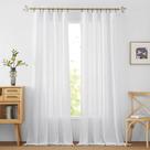 Cortinas RYB HOME com textura de linho, semitransparente, brancas, 84 polegadas e 2 painéis Cortinas RYB HOME com textura de linho, semitransparente, brancas, 84 polegadas e 2 painéis