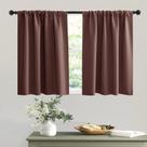 Cortinas RYB HOME Rod Pocket Blackout 107x137 cm Marrons 2 painéis