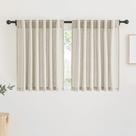 Cortinas RYB HOME Sheer Linen W 52 x L 36 cm 2 peças Angora