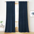 Cortinas RYB HOME Velvet Blackout 108"x274cm Azul marinho 2 painéis
