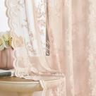 Cortinas SEEKRIGHT Victorian Floral Lace 213x213cm Blush Pink