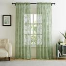 Cortinas SEEKRIGHT Victorian Floral Lace 213x213cm Verde Sálvia