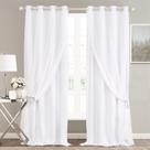 Cortinas SOFJAGETQ, 2 painéis, 132x213 cm, camada dupla, transparente