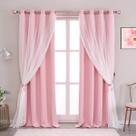 Cortinas SOFJAGETQ Blackout de camada dupla 132x274 cm rosa Cortinas SOFJAGETQ Blackout de camada dupla 132x274 cm rosa