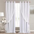 Cortinas SOFJAGETQ de dupla camada Blackout Sheer 132x274cm