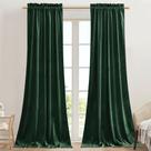Cortinas StangH Christmas, verde escuro, veludo, 107 x 213 cm, 2 peças