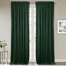 Cortinas StangH Dark Green Velvet Blackout 132x213cm 2 painéis