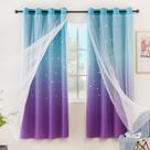 Cortinas Stiio Star Cutout 2 painéis 2 em 1 Blackout W132xL160cm