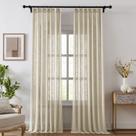 Cortinas Swandream de linho com pregas tipo pinch pleat, 229 cm, filtragem suave de luz