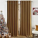 Cortinas Timeper Velvet Retro Heavy Gold Blackout 213x213cm