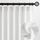 Cortinas Topfinel, linho branco neutro, 240 cm de comprimento, conjunto de 2 painéis