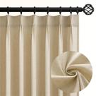 Cortinas Topfinel Pinch plissadas 228x229cm, algodão bege, linho