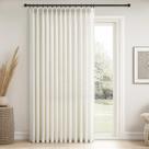 Cortinas Topfinel Pinch, plissadas, semitransparentes, 244 cm, linho natural