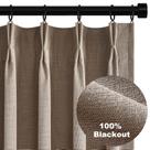 Cortinas Topfinel Taupe Burlap Linen Blackout 214 cm 2 painéis Cortinas Topfinel Taupe Burlap Linen Blackout 214 cm 2 painéis
