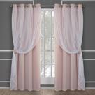 Cortinas TOWN & COUNTRY LUXE Talia de camada dupla 52x213cm rosa