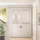 Cortinas transparentes DUKIYO Linen Beige para cozinha W25xL40 2 painéis