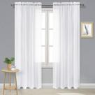 Cortinas transparentes DWCN brancas de 260 cm de comprimento para sala de estar, 2 unidades