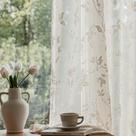 Cortinas transparentes FAPLIGLISY Vintage Bege Lace 214 cm para viver