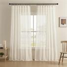 Cortinas Transparentes Joydeco Blanco de Lino de 183 cm de Largo para Sala de Estar Cortinas Transparentes Joydeco Blanco de Lino de 183 cm de Largo para Sala de Estar