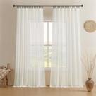 Cortinas transparentes Joydeco Cream de 183 cm de comprimento para sala de estar com 2 painéis