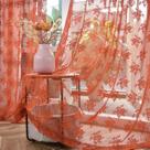 Cortinas transparentes Kotile Burnt Orange 160x160cm 2 painéis