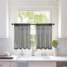 Cortinas transparentes MIULEE 30x75cm para cozinha, banheiro, café, preto Cortinas transparentes MIULEE 30x75cm para cozinha, banheiro, café, preto
