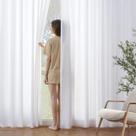 Cortinas transparentes MIULEE brancas 160x160cm, filtragem de luz, 2 painéis