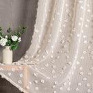 Cortinas transparentes MYSKY HOME Pom Pom Bege para quarto 132x213cm