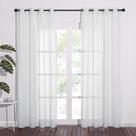 Cortinas transparentes NICETOWN 84cm - cinza claro (2 painéis)